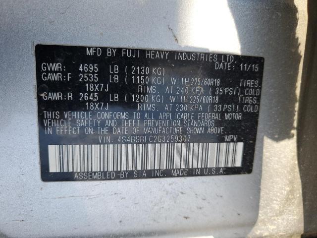 Снимка 14 от търг – 2016 SUBARU OUTBACK 2. с VIN 4S4BSBLC2G3259307