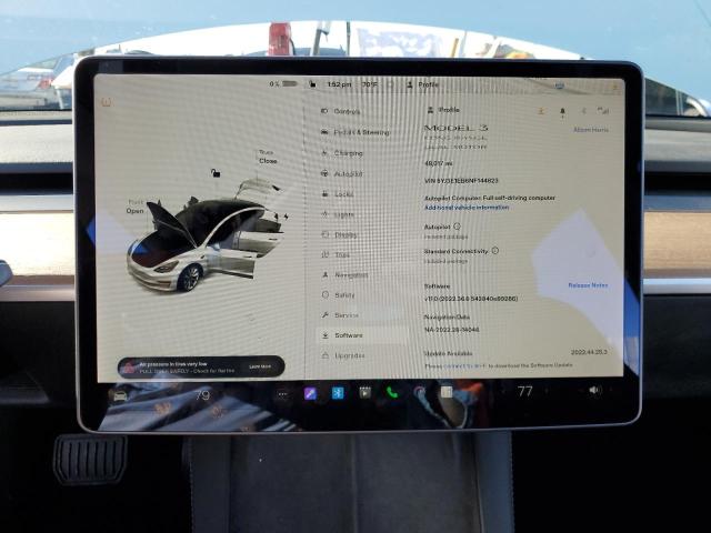 Photo 9 from auction – 2022 TESLA MODEL 3 with VIN 5YJ3E1EB6NF144823