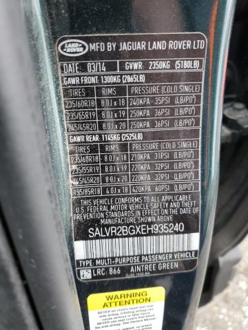 Photo 14 from auction – 2014 LAND ROVER RANGE ROVE with VIN SALVR2BGXEH935240
