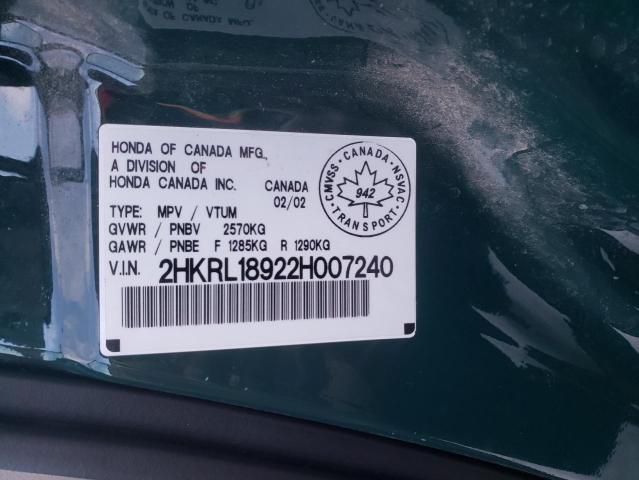 Photo 14 from auction – 2002 HONDA ODYSSEY EX with VIN 2HKRL18922H007240