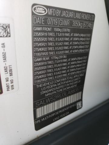 Photo 14 from auction – 2020 LAND ROVER RANGE ROVE with VIN SALWS2RU3LA883511