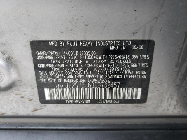 Photo 14 from auction – 2009 SUBARU FORESTER 2 with VIN JF2SH61639G732457