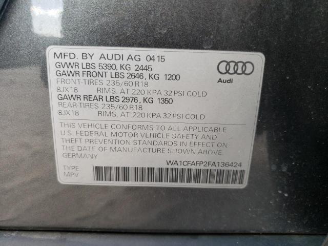 Photo 14 from auction – 2015 AUDI Q5 PREMIUM with VIN WA1CFAFP2FA136424