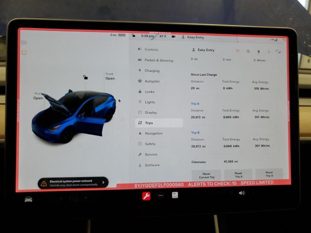 Photo 9 from auction – 2020 TESLA MODEL Y with VIN 5YJYGDEF2LF000560