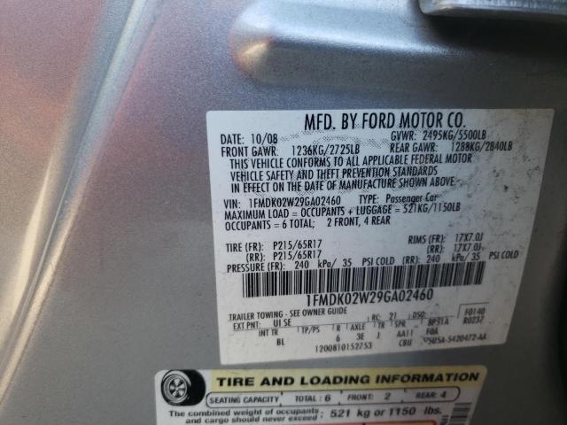 Photo 14 from auction – 2009 FORD TAURUS X S with VIN 1FMDK02W29GA02460