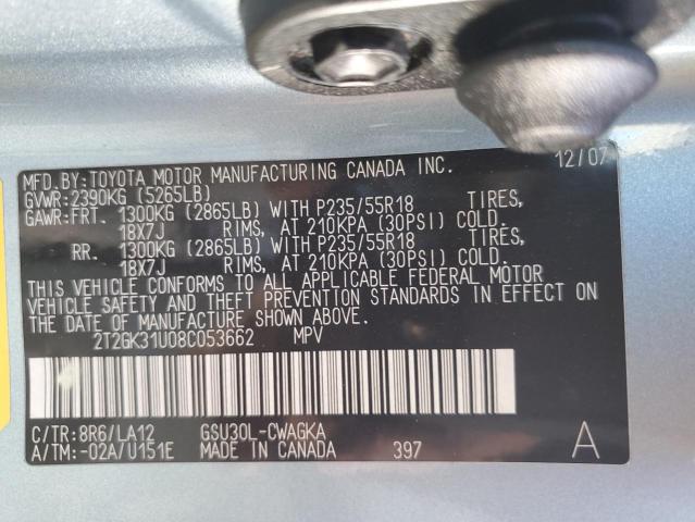 Photo 14 from auction – 2008 LEXUS RX 350 with VIN 2T2GK31U08C053662