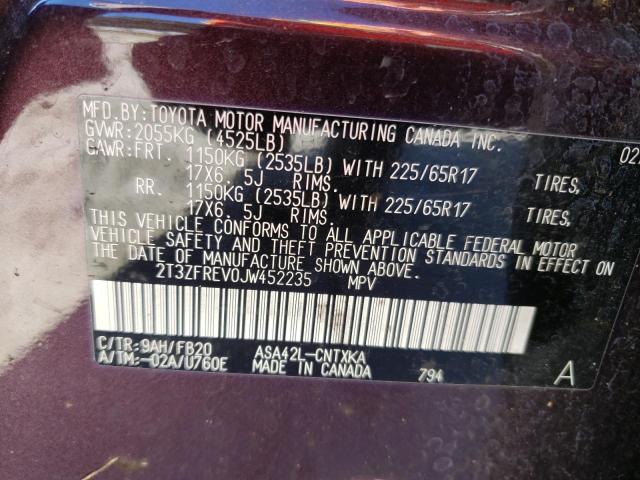 Photo 14 from auction – 2018 TOYOTA RAV4 LE with VIN 2T3ZFREV0JW452235
