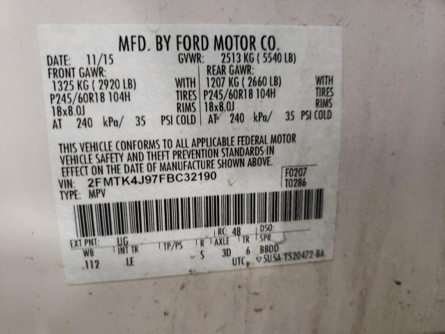 Photo 14 from auction – 2015 FORD EDGE SEL with VIN 2FMTK4J97FBC32190