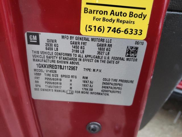Photo 14 from auction – 2011 GMC ACADIA SLT with VIN 1GKKVRED7BJ112967