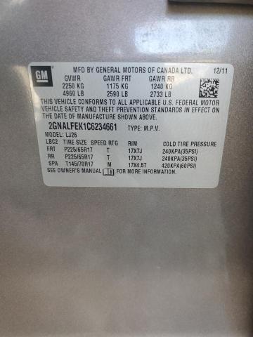 Photo 14 from auction – 2012 CHEVROLET EQUINOX LT with VIN 2GNALFEK1C6234661