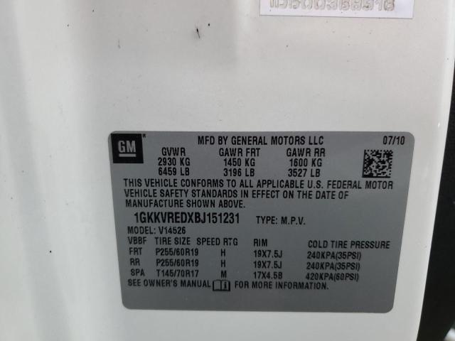 Photo 14 from auction – 2011 GMC ACADIA SLT with VIN 1GKKVREDXBJ151231
