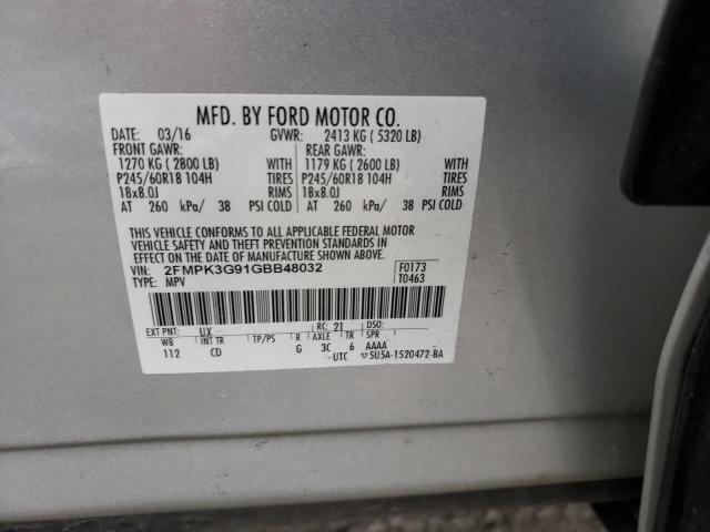 Photo 14 from auction – 2016 FORD EDGE SE with VIN 2FMPK3G91GBB48032