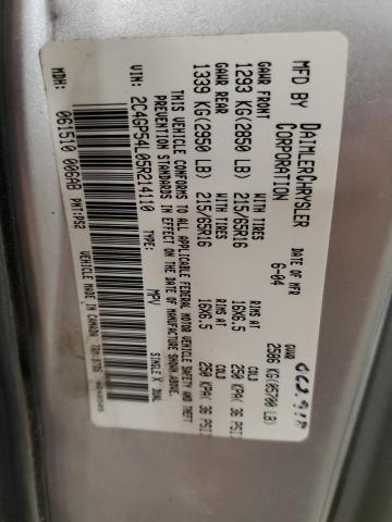Photo 14 from auction – 2005 CHRYSLER TOWN & COU with VIN 2C4GP54L05R214110
