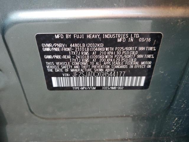Photo 14 from auction – 2016 SUBARU FORESTER 2 with VIN JF2SJADCXGH544177