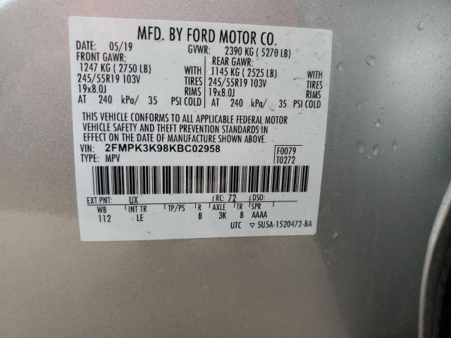Photo 14 from auction – 2019 FORD EDGE TITAN with VIN 2FMPK3K98KBC02958