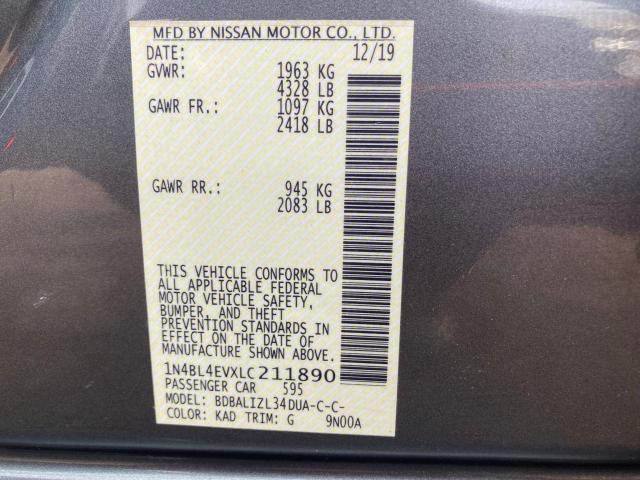Photo 10 from auction – 2020 NISSAN ALTIMA SL with VIN 1N4BL4EVXLC211890
