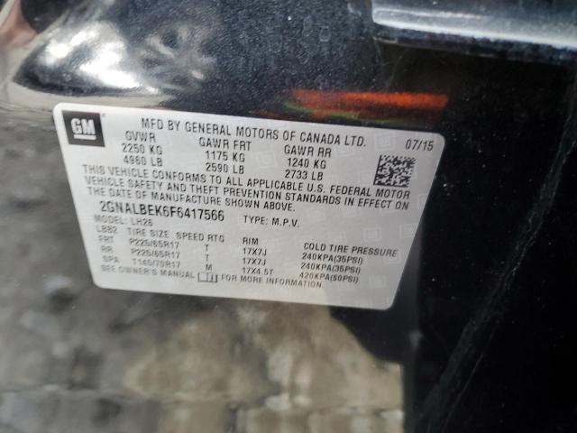 Photo 10 from auction – 2015 CHEVROLET EQUINOX LT with VIN 2GNALBEK6F6417566