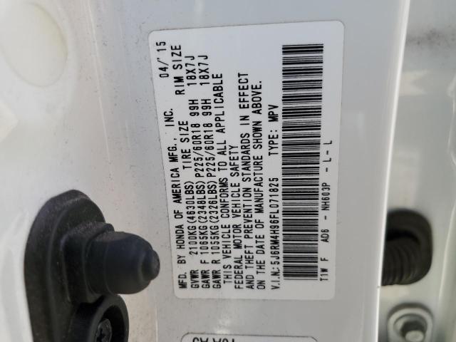 Photo 14 from auction – 2015 HONDA CR-V TOURI with VIN 5J6RM4H96FL071825