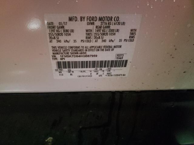 Photo 14 from auction – 2017 FORD EXPLORER X with VIN 1FM5K7D84HGB87959