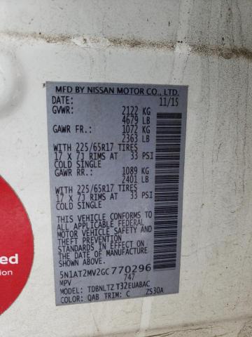Photo 14 from auction – 2016 NISSAN ROGUE S with VIN 5N1AT2MV2GC770296