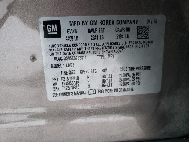 Photo 14 from auction – 2014 BUICK ENCORE with VIN KL4CJGSB5EB783811