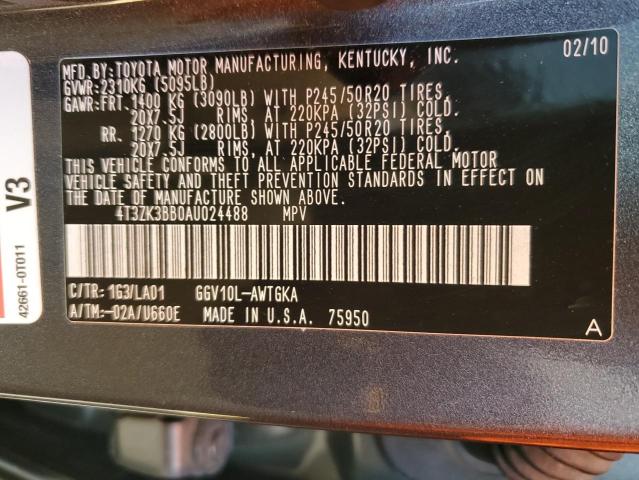 Photo 14 from auction – 2010 TOYOTA VENZA with VIN 4T3ZK3BB0AU024488