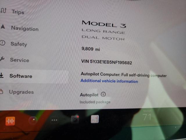 Photo 9 from auction – 2022 TESLA MODEL 3 with VIN 5YJ3E1EB5NF195682