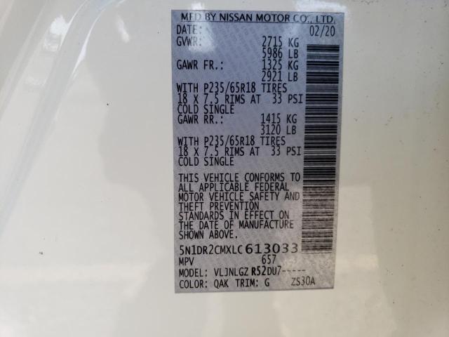 Photo 14 from auction – 2020 NISSAN PATHFINDER with VIN 5N1DR2CMXLC613033