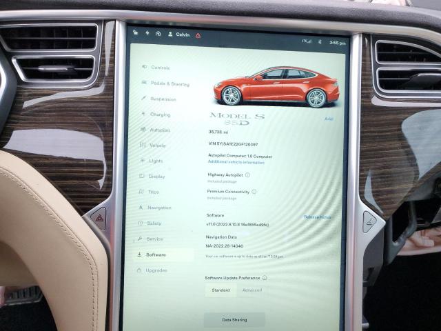 Photo 9 from auction – 2016 TESLA MODEL S with VIN 5YJSA1E22GF120397