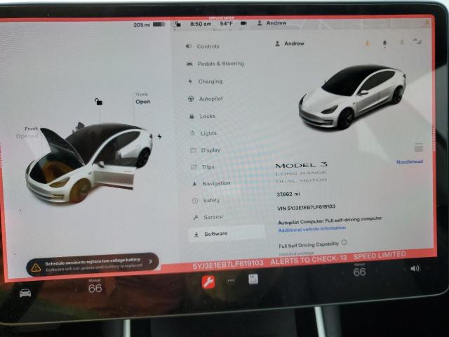 Photo 9 from auction – 2020 TESLA MODEL 3 with VIN 5YJ3E1EB7LF619103