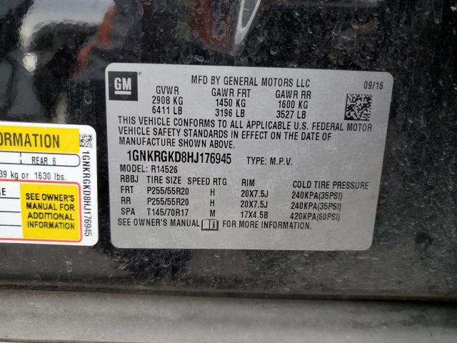 Photo 14 from auction – 2017 CHEVROLET TRAVERSE L with VIN 1GNKRGKD8HJ176945