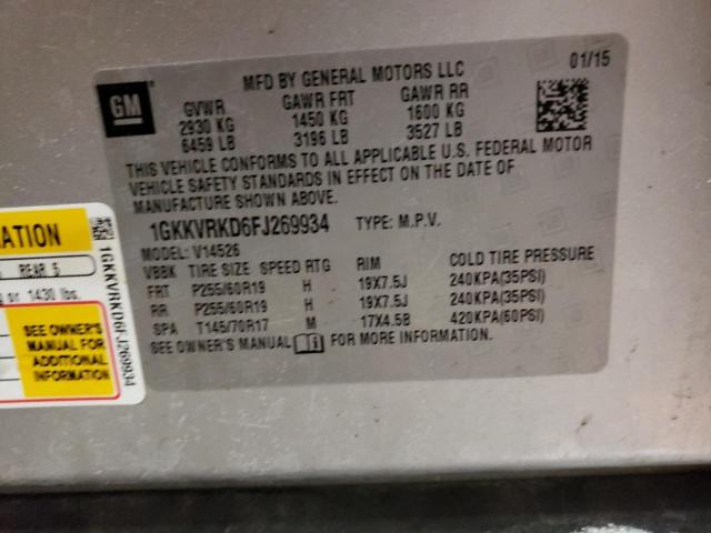 Photo 10 from auction – 2015 GMC ACADIA SLT with VIN 1GKKVRKD6FJ269934