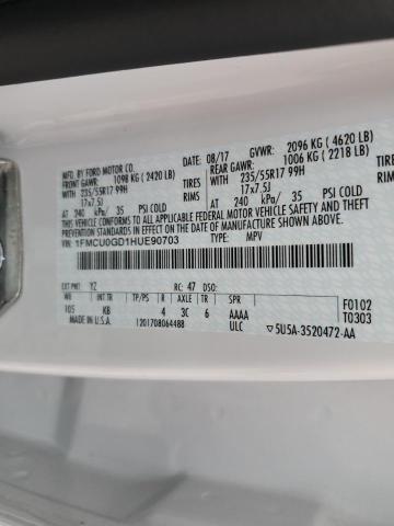Photo 14 from auction – 2017 FORD ESCAPE SE with VIN 1FMCU0GD1HUE90703