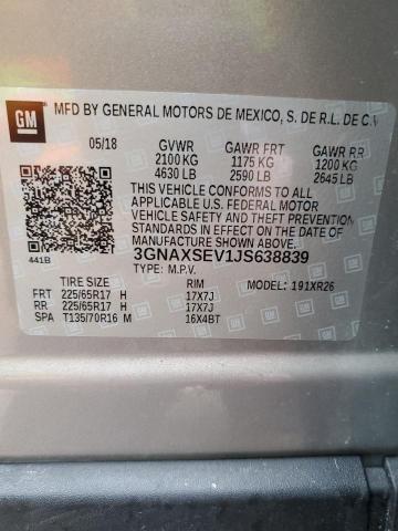 Photo 14 from auction – 2018 CHEVROLET EQUINOX LT with VIN 3GNAXSEV1JS638839