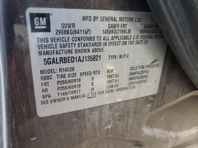 Photo 14 from auction – 2010 BUICK ENCLAVE CX with VIN 5GALRBED1AJ135821