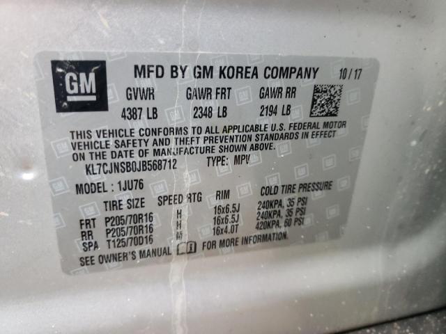 Photo 14 from auction – 2018 CHEVROLET TRAX LS with VIN KL7CJNSB0JB568712
