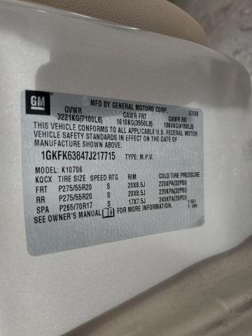 Photo 14 from auction – 2007 GMC YUKON DENA with VIN 1GKFK63847J217715