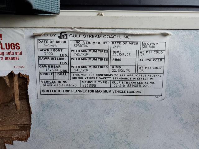Photo 10 from auction – 1995 SPAR MOTORHOME with VIN 4S7PT9J15RC014620