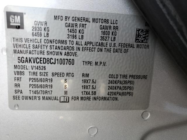 Photo 14 from auction – 2012 BUICK ENCLAVE with VIN 5GAKVCED8CJ100760