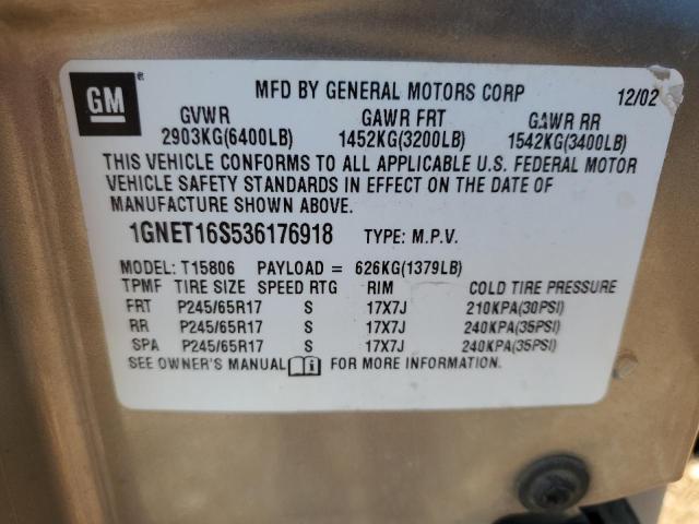 Photo 14 from auction – 2003 CHEVROLET TRAILBLAZE with VIN 1GNET16S536176918