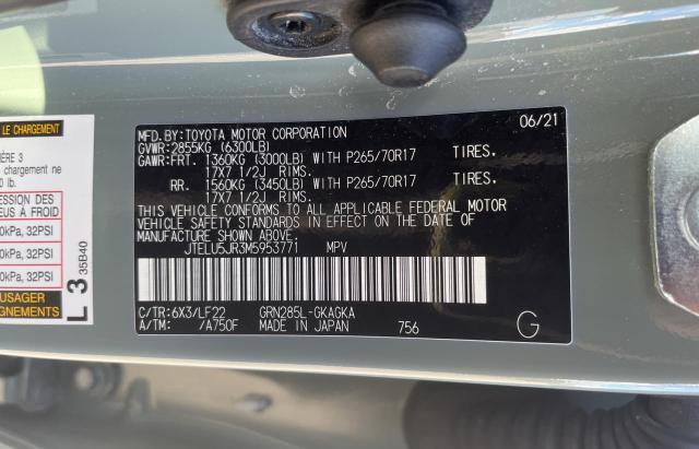 Photo 10 from auction – 2021 TOYOTA 4RUNNER VE with VIN JTELU5JR3M5953771