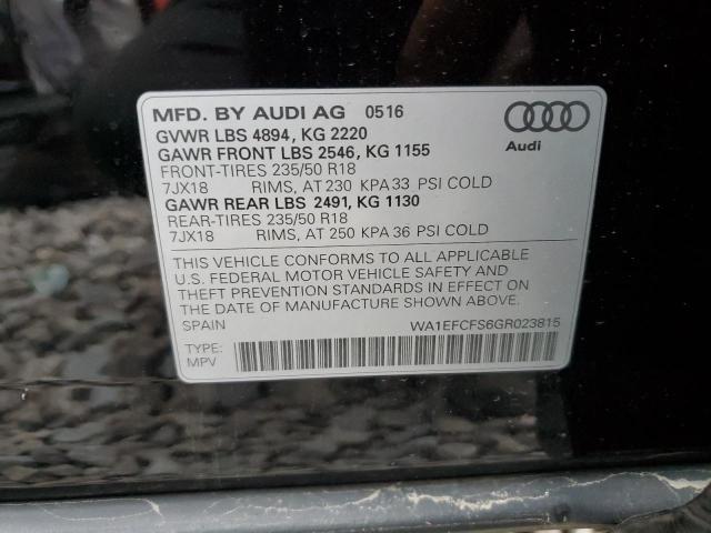 Photo 14 from auction – 2016 AUDI Q3 PREMIUM with VIN WA1EFCFS6GR023815