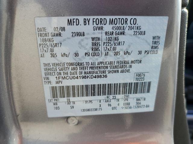Photo 14 from auction – 2008 FORD ESCAPE LIM with VIN 1FMCU04198KD49836