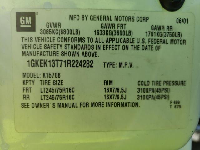 Photo 14 from auction – 2001 GMC YUKON with VIN 1GKEK13T71R224282