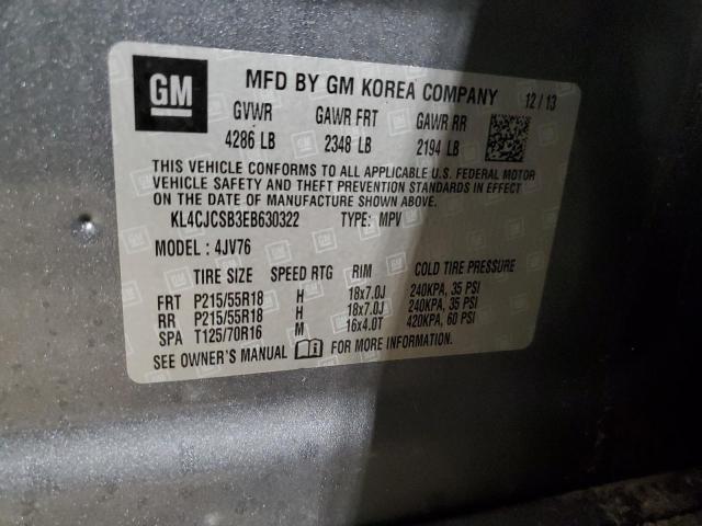 Photo 14 from auction – 2014 BUICK ENCORE with VIN KL4CJCSB3EB630322
