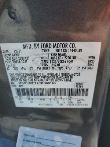 Photo 14 from auction – 2012 FORD ESCAPE LIM with VIN 1FMCU0E72CKB69190