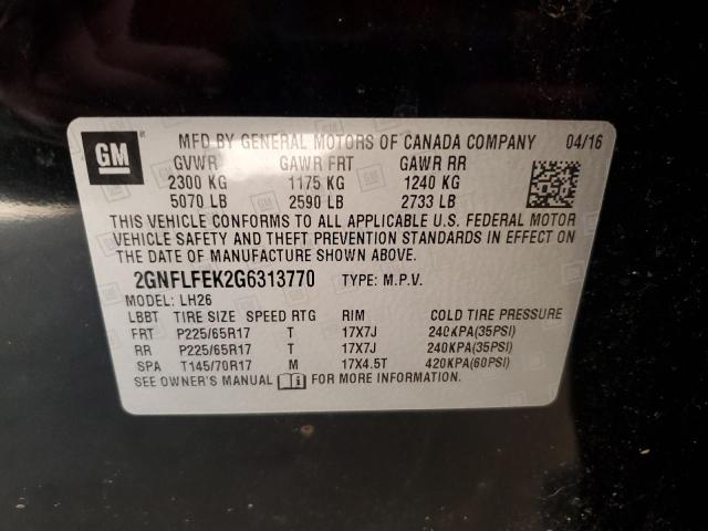 Zdjęcie 14 z aukcji – 2016 CHEVROLET EQUINOX LT z VIN 2GNFLFEK2G6313770