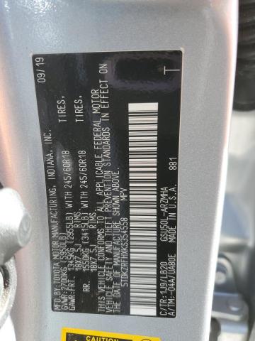 Photo 14 from auction – 2019 TOYOTA HIGHLANDER with VIN 5TDKZRFHXKS354558