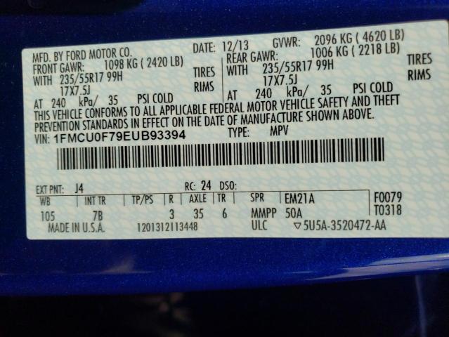 Photo 14 from auction – 2014 FORD ESCAPE S with VIN 1FMCU0F79EUB93394