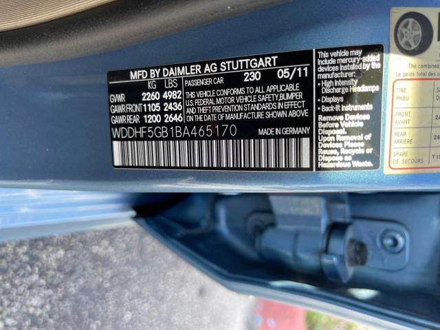 Photo 10 from auction – 2011 MERCEDES-BENZ E 350 with VIN WDDHF5GB1BA465170